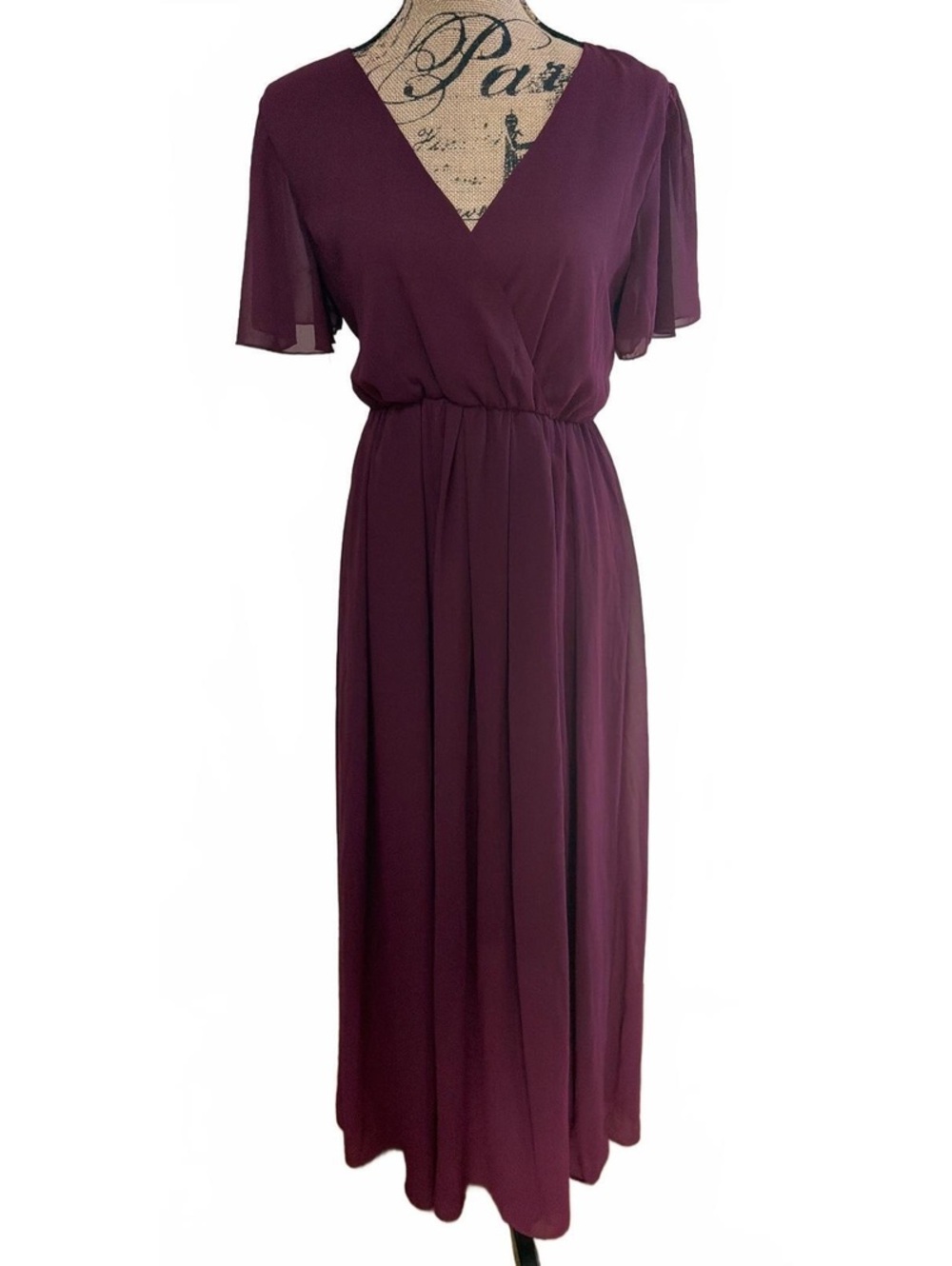 Baltic Born Women's Burgundy Polyester Maxi Dress - Medium